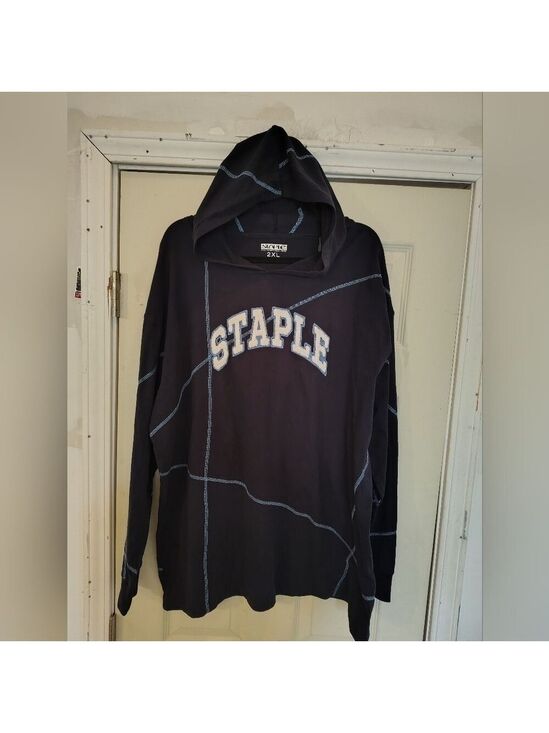 Staple Other - Staple Pigeon Blue/White Sherpa Logo Hooded Shirt